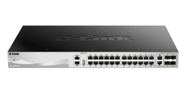 D-Link Hanterad nätverksswitch med 24-portar, L3 stackable, Gigabit, 4 in de groep COMPUTERS & RANDAPPARATUUR / Netwerk / Schakelaars / 10/100/1000Mbps bij TP E-commerce Nordic AB (C17802)