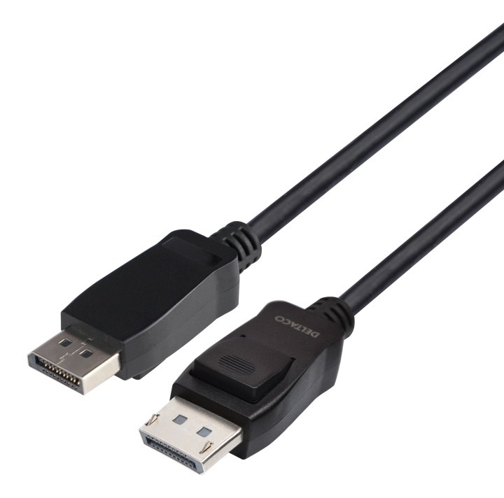 DELTACO DisplayPort cable, DP 1.4, 8K@60Hz, 1m, black in de groep COMPUTERS & RANDAPPARATUUR / Computerkabels / DisplayPort / Kabels bij TP E-commerce Nordic AB (C17845)