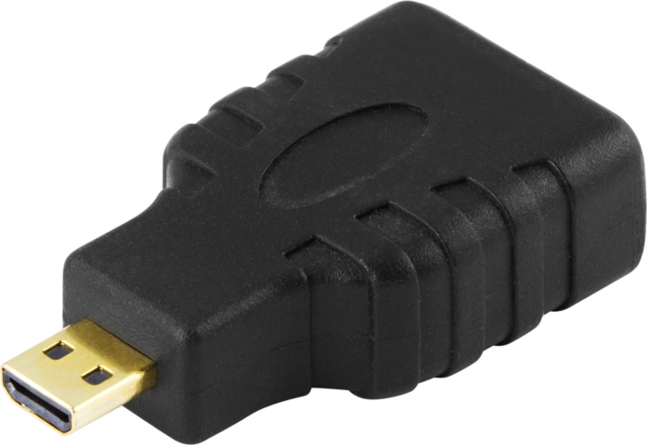 DELTACO HDMI High Speed with Ethernet adapter, Micro HDMI ha - HDMI ho in de groep HOME ELECTRONICS / Kabels & Adapters / HDMI / Adapters bij TP E-commerce Nordic AB (C17907)