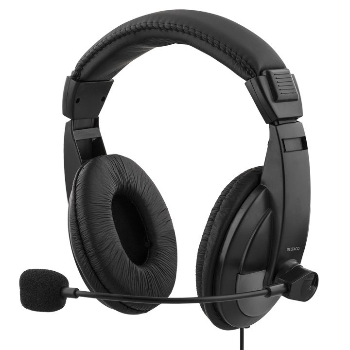 DELTACO USB stereo headset, 40 mm element, 32 ohm, bulk, svart in de groep COMPUTERS & RANDAPPARATUUR / Computeraccessoires / Koptelefoon bij TP E-commerce Nordic AB (C17913)