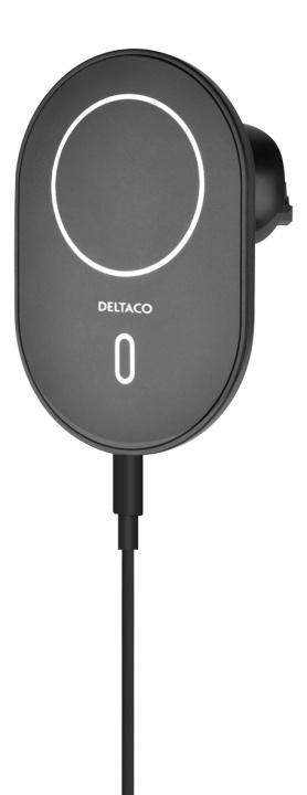 DELTACO wireless car charger, magnet, compatible with iPhone 12/13/14 in de groep SMARTPHONE & TABLETS / Opladers & Kabels / Draadloze Qi-oplader bij TP E-commerce Nordic AB (C17987)
