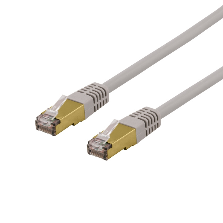 DELTACO S/FTP Cat6a patchkabel, delta cert, LSZH, 0,3m, grå in de groep COMPUTERS & RANDAPPARATUUR / Computerkabels / Netwerkkabels / Cat6 bij TP E-commerce Nordic AB (C17993)