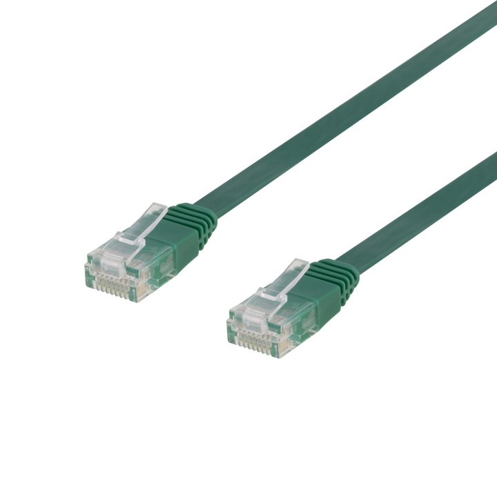 DELTACO U/UTP Cat6 patchkabel, flat, 0,5m, 250MHz, grön in de groep COMPUTERS & RANDAPPARATUUR / Computerkabels / Netwerkkabels / Cat6 bij TP E-commerce Nordic AB (C18153)