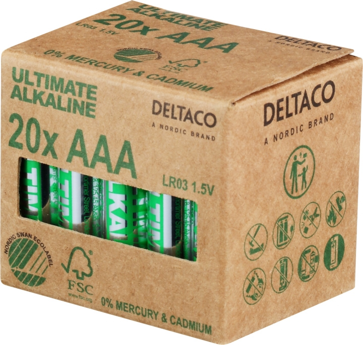 DELTACO Ultimate Alkaline AAA-batteri, 20-pack in de groep HOME ELECTRONICS / Batterijen & Opladers / Batterijen / AAA bij TP E-commerce Nordic AB (C18277)