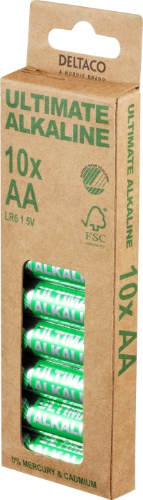 DELTACO Ultimate Alkaline AA-batteri, 10-pack in de groep HOME ELECTRONICS / Batterijen & Opladers / Batterijen / Batterijen voor hoortoestellen bij TP E-commerce Nordic AB (C18281)