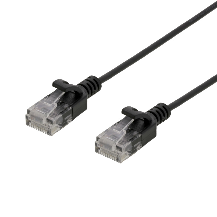 DELTACO Ultra Slim U/UTP Cat.6 patchkabel, 2.6mm, 0,5m, svart in de groep COMPUTERS & RANDAPPARATUUR / Computerkabels / Netwerkkabels / Cat6 bij TP E-commerce Nordic AB (C18313)