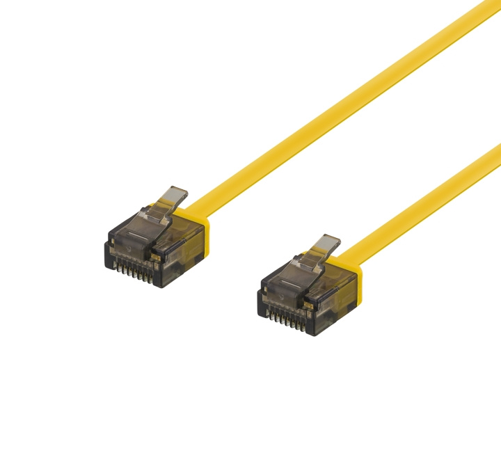 DELTACO U/UTP Cat6a patchkabel, flat, 1mm tjock, 0,5m, gul in de groep COMPUTERS & RANDAPPARATUUR / Computerkabels / Netwerkkabels / Cat6 bij TP E-commerce Nordic AB (C18324)