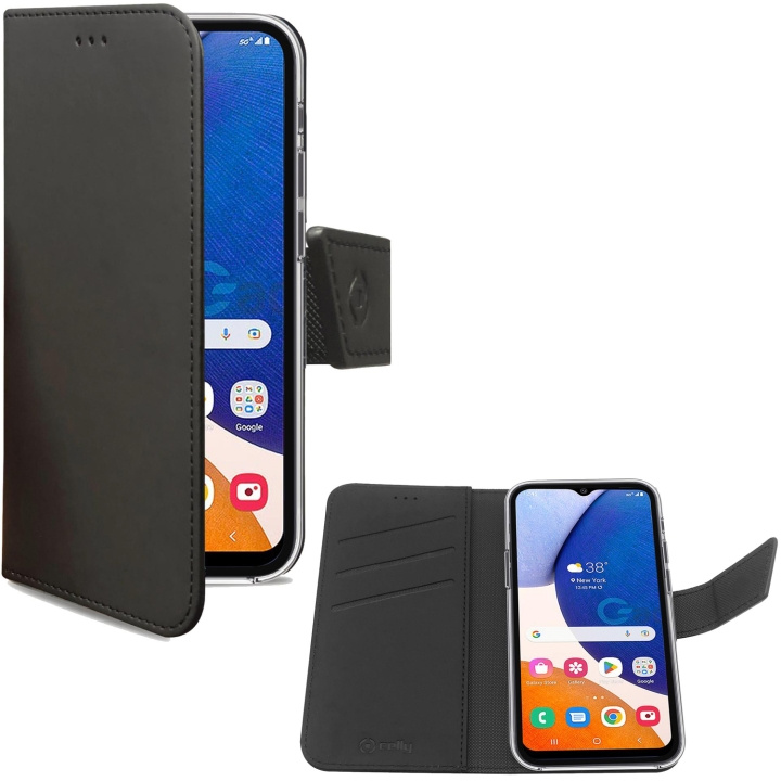 Celly Wallet Case Galaxy A14 5G Svart in de groep SMARTPHONE & TABLETS / Mobielbescherming / Samsung bij TP E-commerce Nordic AB (C18358)