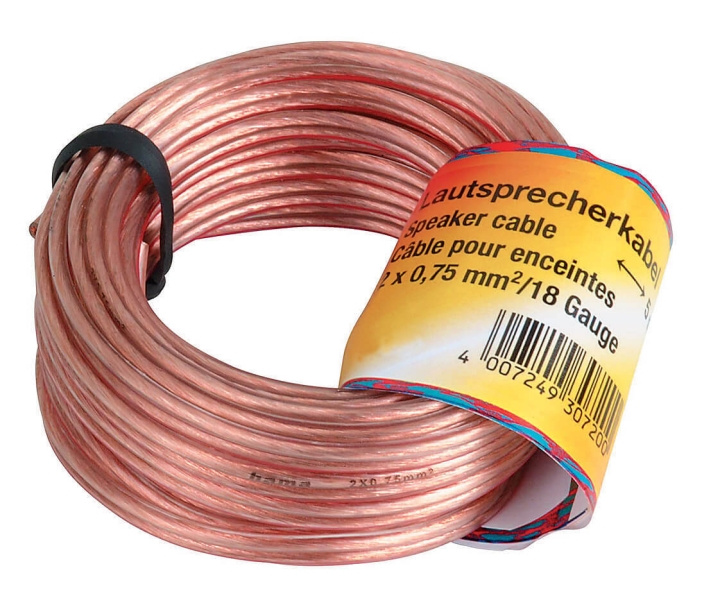 Loudspeaker Cable 2 x 0.75 mm ², 20 m , transparent in de groep HOME ELECTRONICS / Kabels & Adapters / Luidsprekerkabels bij TP E-commerce Nordic AB (C18466)