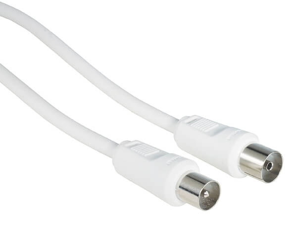 HAMA Antenna Cable, coax plug - co ax socket, 1 m, 75 dB, white in de groep HOME ELECTRONICS / Kabels & Adapters / Antennekabels & Accessoires / Antennekabels bij TP E-commerce Nordic AB (C18469)