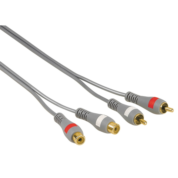 Extension Cable 2 RCA Plugs - 2 RCA Sockets, 5 m in de groep HOME ELECTRONICS / Kabels & Adapters / RCA / Kabels bij TP E-commerce Nordic AB (C18483)