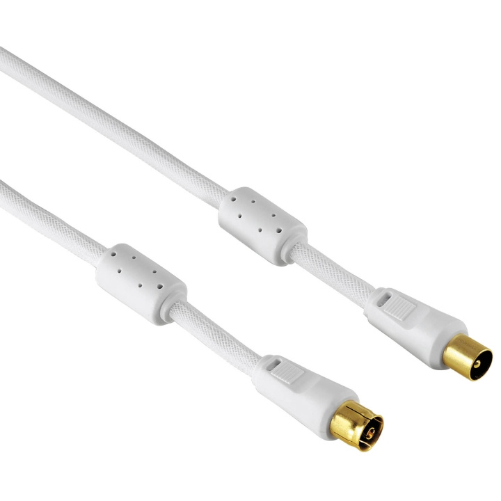 HAMA Antenna Cable, coax plug - co ax socket, 3 m, 95 dB, white in de groep HOME ELECTRONICS / Kabels & Adapters / Antennekabels & Accessoires / Antennekabels bij TP E-commerce Nordic AB (C18485)