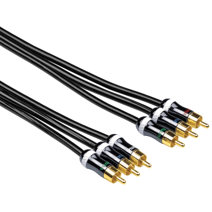 YUV Cable, 3 RCA - 3 RCA, met al, 3.0 m in de groep HOME ELECTRONICS / Kabels & Adapters / RCA / Kabels bij TP E-commerce Nordic AB (C18487)