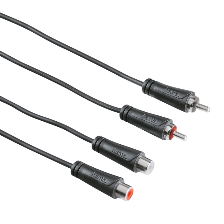 HAMA Audio Extension Cable, 2 RCA plugs - 2 RCA sockets, 1.5 m in de groep HOME ELECTRONICS / Kabels & Adapters / RCA / Kabels bij TP E-commerce Nordic AB (C18506)