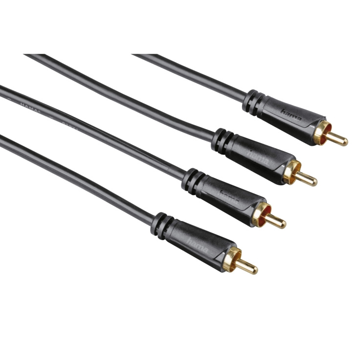 HAMA Audio Cable, 2 RCA plugs - 2 RCA plugs, gold-plated, 5.0 m in de groep HOME ELECTRONICS / Kabels & Adapters / RCA / Kabels bij TP E-commerce Nordic AB (C18508)