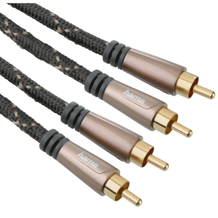 HAMA Audio Cable, 2 RCA plugs - 2 RCA plugs, metal, gold-plated, in de groep HOME ELECTRONICS / Kabels & Adapters / RCA / Kabels bij TP E-commerce Nordic AB (C18513)