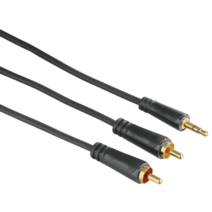 HAMA Audio Cable, 3.5 mm jack plug - 2 RCA plugs, stereo, gold-pl in de groep HOME ELECTRONICS / Kabels & Adapters / RCA / Kabels bij TP E-commerce Nordic AB (C18516)