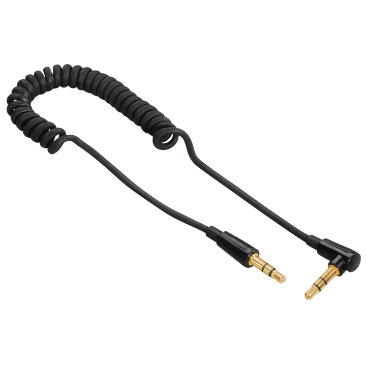 HAMA Flexi-Slim Coiled Cord, 3.5 m m jack plug 90° - plug, stereo in de groep HOME ELECTRONICS / Kabels & Adapters / Audio Analoog / 3.5 mm bij TP E-commerce Nordic AB (C18527)