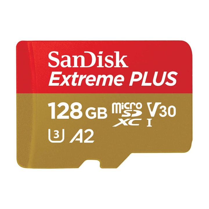 SANDISK MicroSDXC Extreme Plus 128GB 200MB/s A2 C10 V30 UHS-I in de groep HOME ELECTRONICS / Opslagmedia / Geheugenkaarten / MicroSD/HC/XC bij TP E-commerce Nordic AB (C18618)