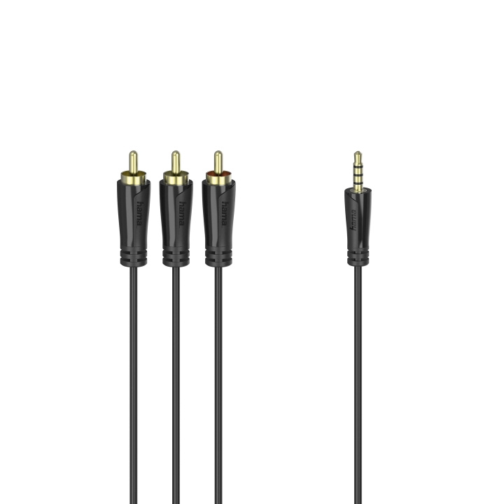 HAMA Cable 4pin 3.5mm-3xRCA Gold Black 1.5m in de groep HOME ELECTRONICS / Kabels & Adapters / RCA / Kabels bij TP E-commerce Nordic AB (C18634)