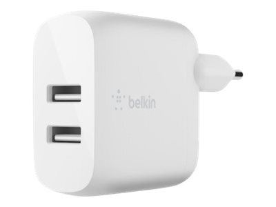 Belkin 2x USB Väggladdare 12W in de groep SMARTPHONE & TABLETS / Opladers & Kabels / Wandoplader / Wandoplader USB bij TP E-commerce Nordic AB (C18862)