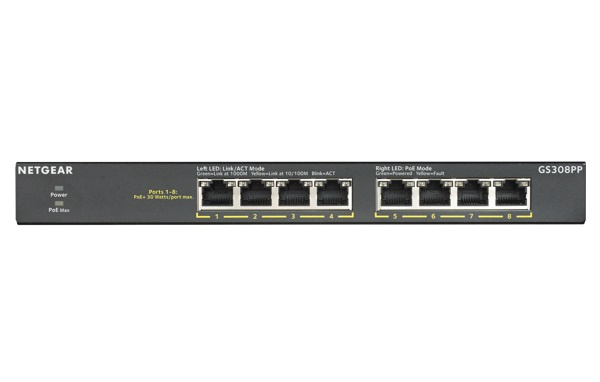 Netgear 8PT GE UNMANAGED SWCH W/POE/POE+ in de groep COMPUTERS & RANDAPPARATUUR / Netwerk / Schakelaars bij TP E-commerce Nordic AB (C19399)