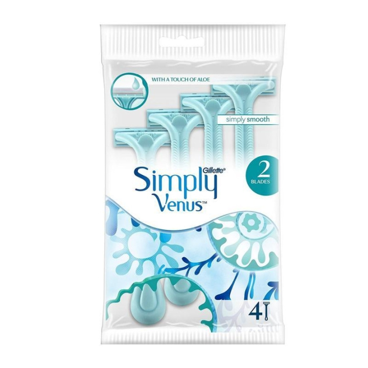 Gillette Simply Venus 2 Disposable Razors 4-pack in de groep BEAUTY & HEALTH / Haar & Styling / Scheren & Trimmen / Scheermessen & Accessoires bij TP E-commerce Nordic AB (C19950)