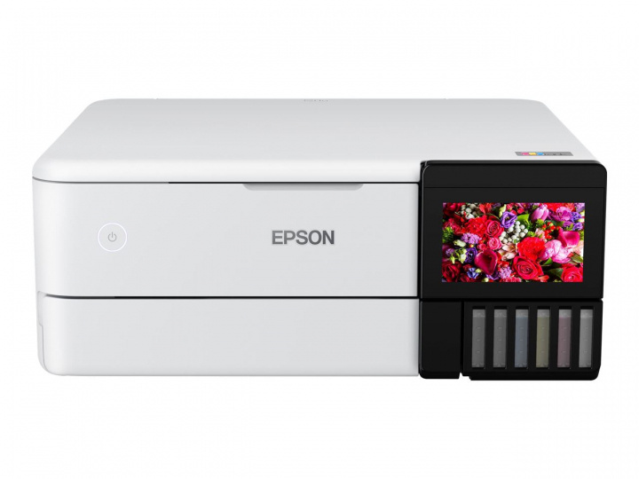 Epson EcoTank ET-8500 Fotoskrivare, Vit in de groep COMPUTERS & RANDAPPARATUUR / Printers & Accessoires / Printers / Inkjet printers bij TP E-commerce Nordic AB (C20020)