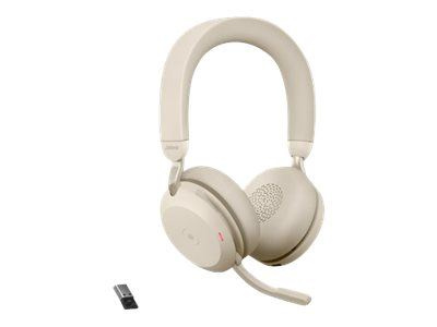 Jabra Office Trådlösa Hörlurar, Jabra Evolve2 75 Link380a Ms Stereo Beige in de groep COMPUTERS & RANDAPPARATUUR / Computeraccessoires / Koptelefoon bij TP E-commerce Nordic AB (C20350)