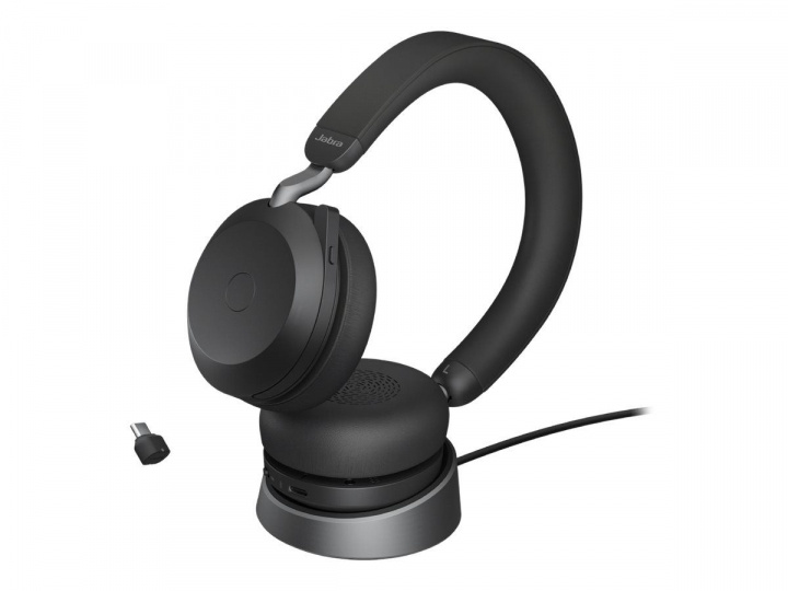 Jabra Office Trådlösa Hörlurar med Laddställ, Jabra Evolve2 75 Link380c Uc Stereo Black in de groep COMPUTERS & RANDAPPARATUUR / Computeraccessoires / Koptelefoon bij TP E-commerce Nordic AB (C20361)