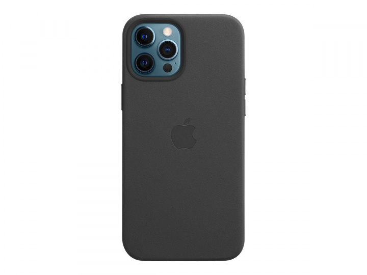 Apple iPhone 12 Pro Max Leather Case with MagSafe Black in de groep SMARTPHONE & TABLETS / Mobielbescherming / Apple / IPL en laser / Springspeelgoed bij TP E-commerce Nordic AB (C20966)
