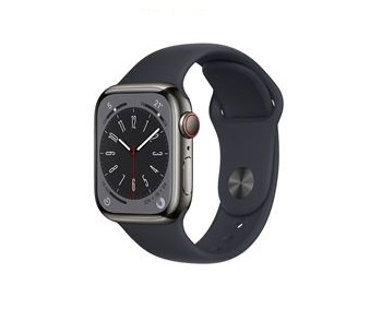 Apple Watch Ser 8 GPS+Cell 41mm Graphite Stainless Steel Case Midn in de groep SMARTPHONE & TABLETS / Training, thuis & vrije tijd / Apple Watch & Accessoires / Apple Watch bij TP E-commerce Nordic AB (C21352)