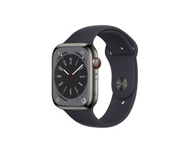 Apple Watch Ser 8 GPS+Cell 45mm Graphite Stainless Steel Case Midn in de groep SMARTPHONE & TABLETS / Training, thuis & vrije tijd / Apple Watch & Accessoires / Apple Watch bij TP E-commerce Nordic AB (C21358)