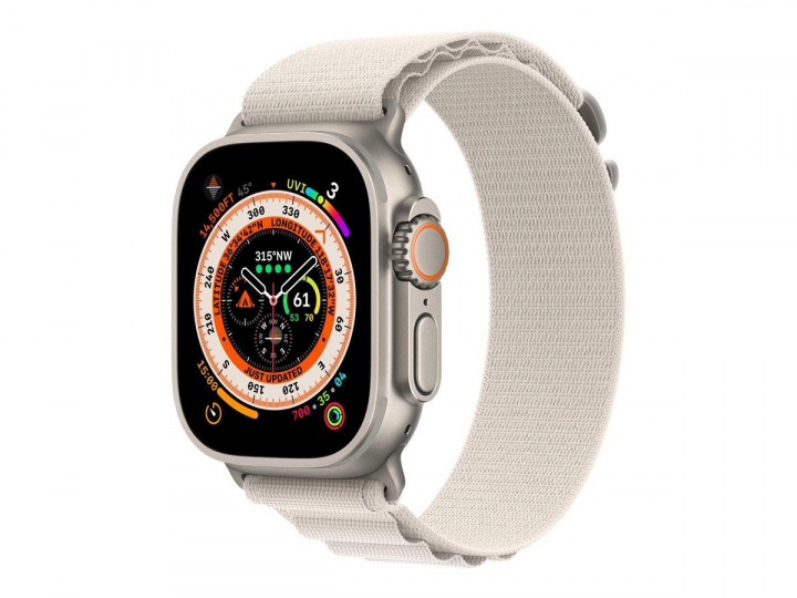 Apple Watch Ultra GPS + Cell 49mm Starlight Alpine Loop - Medium in de groep SMARTPHONE & TABLETS / Training, thuis & vrije tijd / Apple Watch & Accessoires / Apple Watch bij TP E-commerce Nordic AB (C21375)