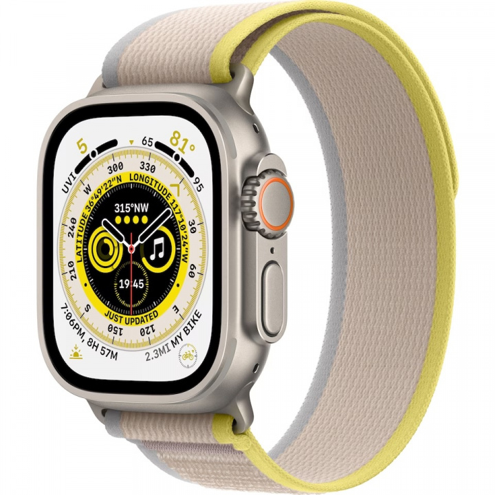 Apple Watch Ultra GPS + Cell 49mm Yellow/Beige Trail Loop - M/L in de groep SMARTPHONE & TABLETS / Training, thuis & vrije tijd / Apple Watch & Accessoires / Apple Watch bij TP E-commerce Nordic AB (C21379)