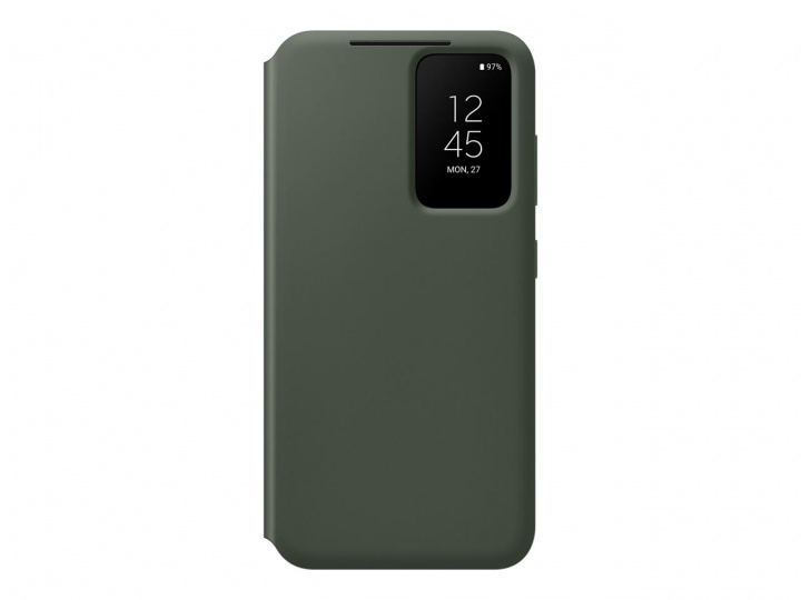 Samsung Galaxy S23 Smart View Wallet Case Green in de groep SMARTPHONE & TABLETS / Mobielbescherming / Samsung bij TP E-commerce Nordic AB (C21739)
