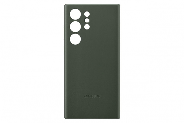 Samsung Galaxy S23 Ultra Leather Case Green in de groep SMARTPHONE & TABLETS / Mobielbescherming / Samsung bij TP E-commerce Nordic AB (C21757)