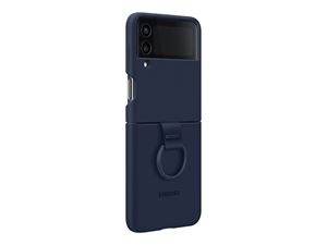 Samsung Galaxy Z Flip4 Silicone Cover With Ring Navy in de groep SMARTPHONE & TABLETS / Mobielbescherming / Samsung bij TP E-commerce Nordic AB (C21858)