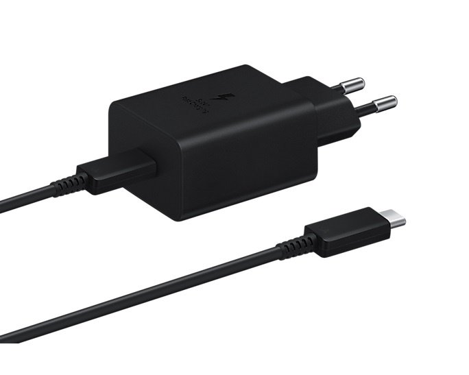 Samsung Wall Charger 45w Usb-C Inc Cable 5A C To C Black in de groep SMARTPHONE & TABLETS / Opladers & Kabels / Wandoplader / Wandoplader Type C bij TP E-commerce Nordic AB (C21945)
