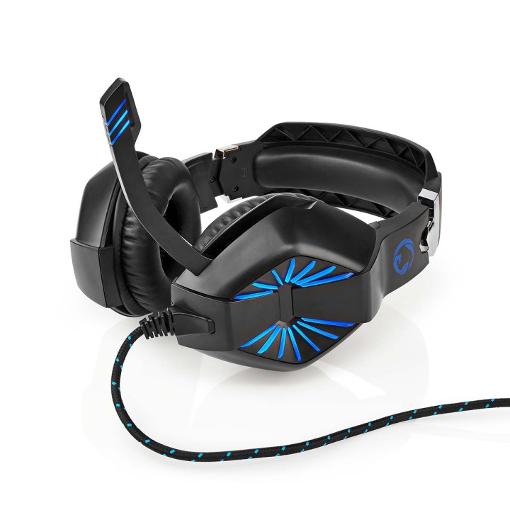 Nedis Gaming Headset | Over-Ear | Stereo | USB Type-A / 2x 3.5 mm | Inklapbare Microfoon | 2.20 m | LED in de groep COMPUTERS & RANDAPPARATUUR / GAMING / Koptelefoon bij TP E-commerce Nordic AB (C22840)
