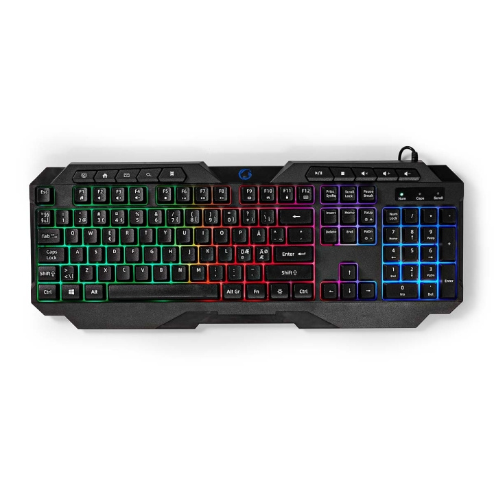 Nedis Bedraad Gaming Toetsenbord | USB Type-A | Membrane Toetsen | LED | QWERTY | Scandinavisch | USB Gevoed | Lengte stroomkabel: 1.30 m | Multimedia in de groep COMPUTERS & RANDAPPARATUUR / GAMING / Toetsenborden bij TP E-commerce Nordic AB (C22842)