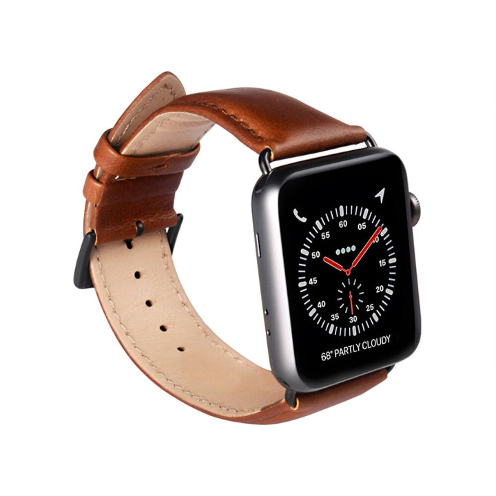 Klockarmband Brun Apple Watch 38/40/41mm in de groep SMARTPHONE & TABLETS / Training, thuis & vrije tijd / Apple Watch & Accessoires / Accessoires bij TP E-commerce Nordic AB (C23541)