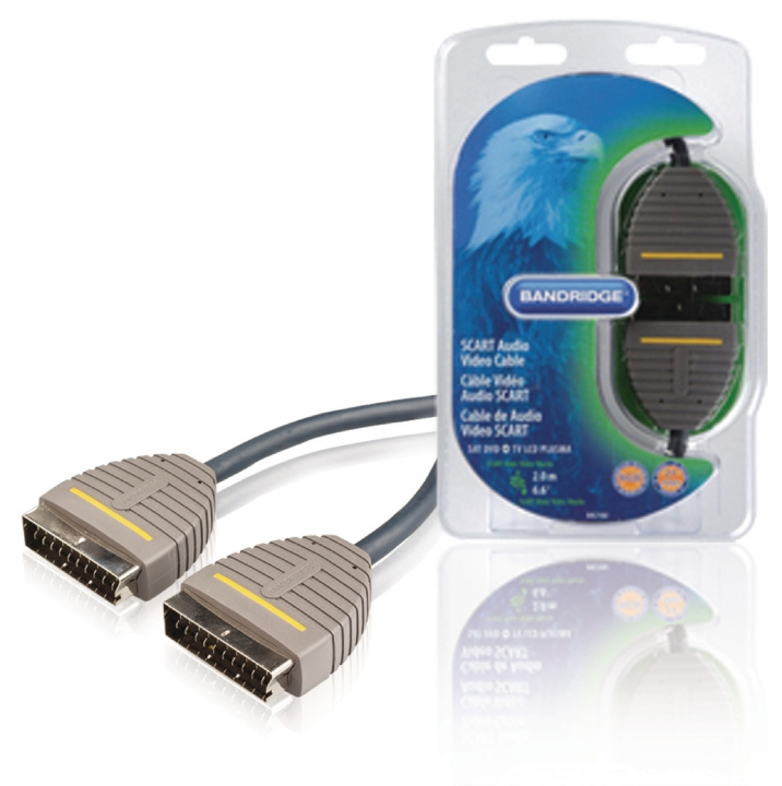 Bandridge SCART Kabel SCART Male - SCART Male 2.00 m Blauw in de groep HOME ELECTRONICS / Kabels & Adapters / Scart bij TP E-commerce Nordic AB (C23660)