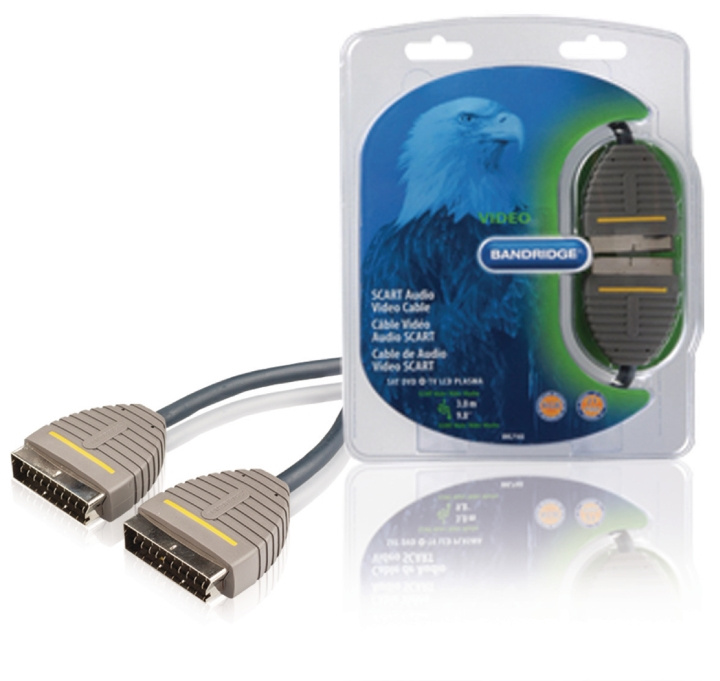 Bandridge SCART Kabel SCART Male - SCART Male 3.00 m Blauw in de groep HOME ELECTRONICS / Kabels & Adapters / Scart bij TP E-commerce Nordic AB (C23661)