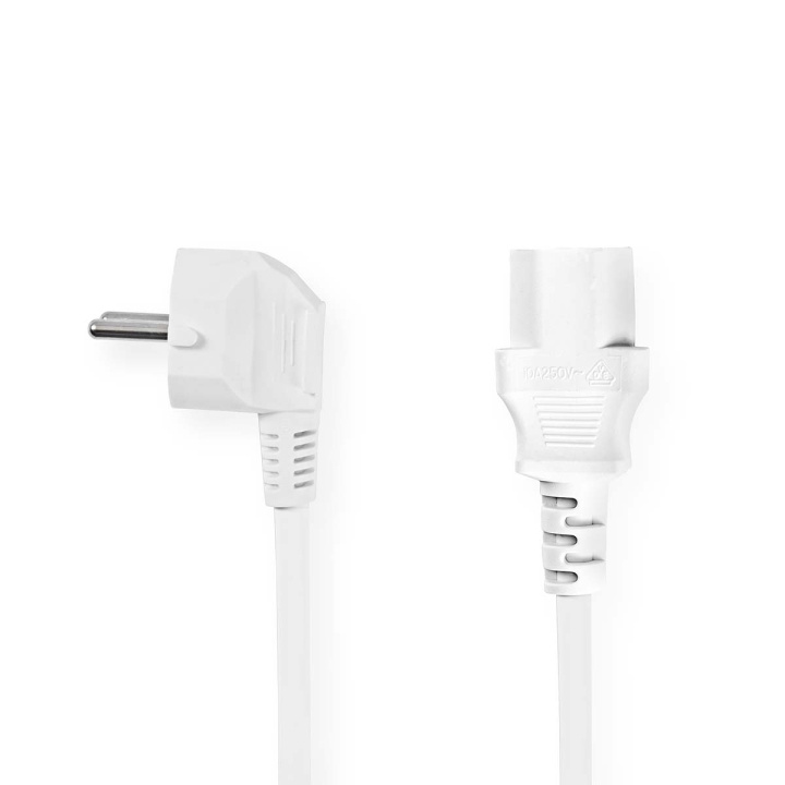 Nedis Stroomkabel | Type F (CEE 7/7) Male | IEC-320-C13 | Gehoekt | Recht | Vernikkeld | 10.0 m | Rond | PVC | Wit | Doos in de groep COMPUTERS & RANDAPPARATUUR / Computerkabels / Interne / Stroomkabels & Adapters bij TP E-commerce Nordic AB (C23689)