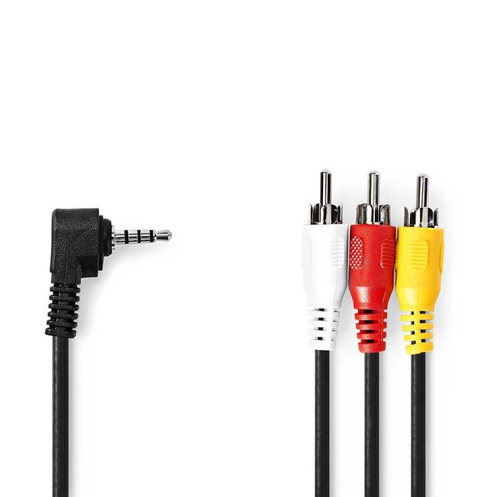 Audio-Videokabel | 3,5 mm Male | 3x RCA Male | Vernikkeld | 2.00 m | Rond | PVC | Zwart in de groep HOME ELECTRONICS / Kabels & Adapters / RCA / Kabels bij TP E-commerce Nordic AB (C23714)