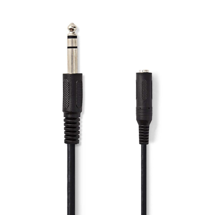 Stereo-Audiokabel | 6,35 mm Male | 6,35 mm Female | Vernikkeld | 5.00 m | Rond | Zwart in de groep HOME ELECTRONICS / Audio & Beeld / Luidsprekers & accessoires / Accessoires bij TP E-commerce Nordic AB (C23740)