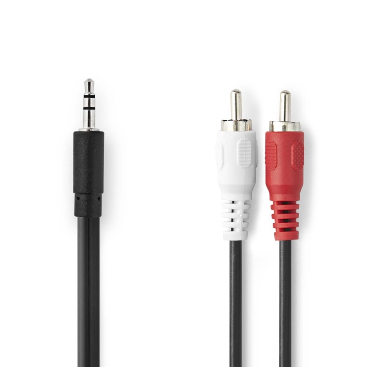 Nedis Stereo-Audiokabel | 3,5 mm Male | 2x RCA Male | Vernikkeld | 1.00 m | Rond | Zwart | Doos in de groep HOME ELECTRONICS / Audio & Beeld / Luidsprekers & accessoires / Accessoires bij TP E-commerce Nordic AB (C23768)