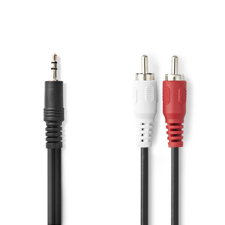 Nedis Stereo-Audiokabel | 3,5 mm Male | 2x RCA Male | Vernikkeld | 10.0 m | Rond | Zwart | Doos in de groep HOME ELECTRONICS / Audio & Beeld / Luidsprekers & accessoires / Accessoires bij TP E-commerce Nordic AB (C23769)