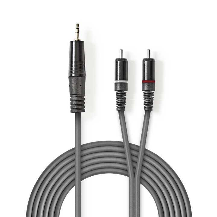 Nedis Stereo-Audiokabel | 3,5 mm Male | 2x RCA Male | Vernikkeld | 1.50 m | Rond | Donkergrijs | Kartonnen Sleeve in de groep HOME ELECTRONICS / Audio & Beeld / Luidsprekers & accessoires / Accessoires bij TP E-commerce Nordic AB (C23807)